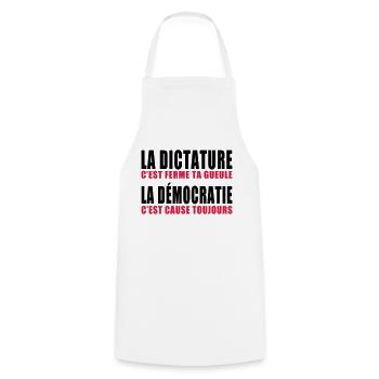 la dictature c'est ferme ta gueule - Tablier de cuisine - blanc - Devant - AI Model Male 185 dark (185cm)