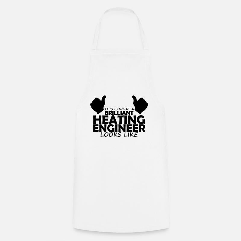 brilliant heating engineer - Cooking Apron - white