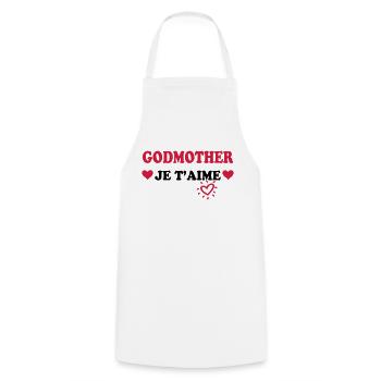 Godmother je t'aime - Kochschürze - Weiß - Vorne - AI Model Male 185 dark (185cm)