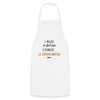 Bretagne - Le gâteau breton, oui ! - Tablier de cuisine - blanc - Devant - AI Model Male 185 dark (185cm)