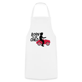 né pour être enfant garçon jouet voiture enfants amusement - Tablier de cuisine - blanc - Devant - AI Model Male 185 dark (185cm)