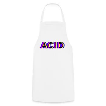 acid house techno - Kochschürze - Weiß - Vorne - AI Model Male 185 dark (185cm)