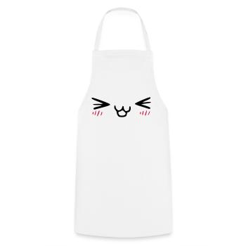 kawaii_face_4 - Kochschürze - Weiß - Vorne - AI Model Male 185 dark (185cm)