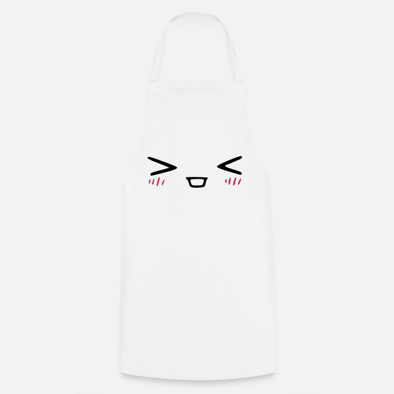 kawaii_face_7 - Kochschürze - Weiß