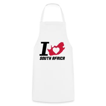 south_africa_i_love_2 - Tablier de cuisine - blanc - Devant - AI Model Male 185 dark (185cm)