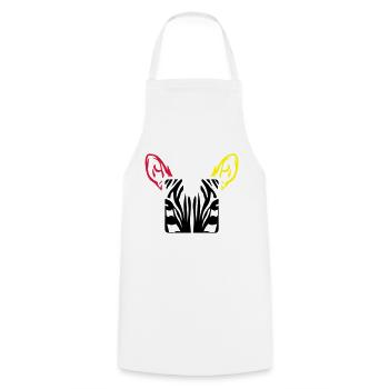 zebre animal design carre - Cooking Apron - white - Front - AI Model Male 185 dark (185cm)
