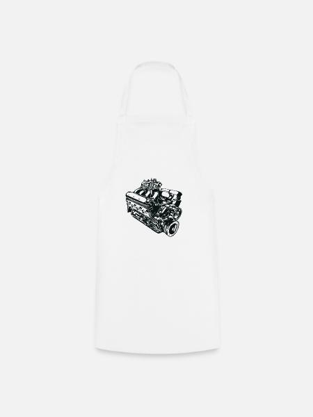 Machine Illustration - Cooking Apron - white