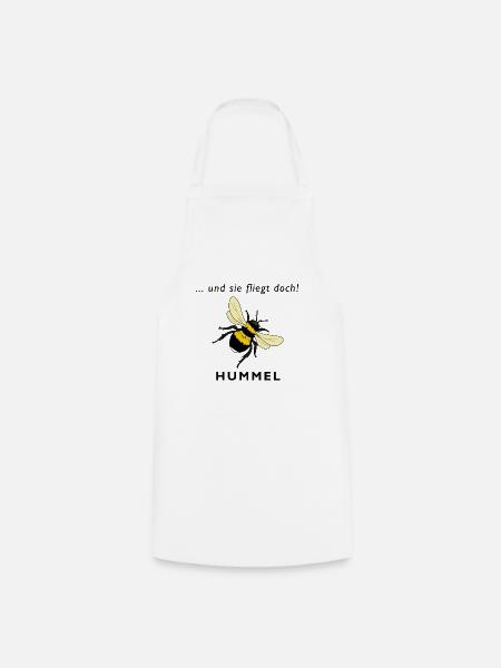 Und sie fliegt doch, Hummel - Kochschürze - Weiß