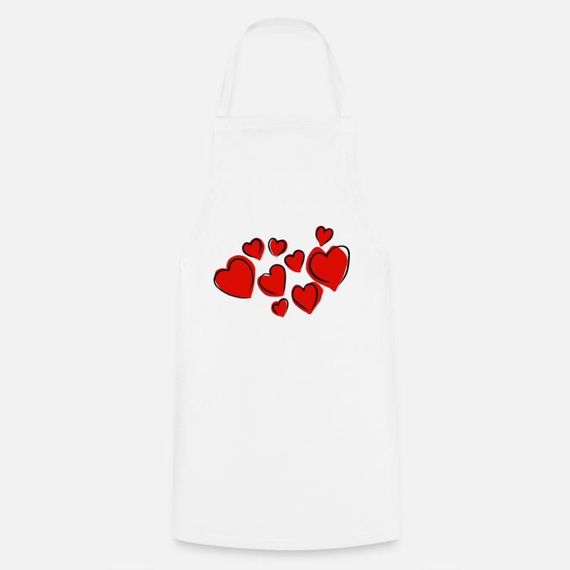 Coeur st valentin - Tablier de cuisine - blanc