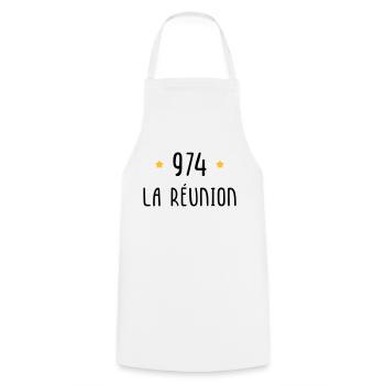 974 La Réunion - Tablier de cuisine - blanc - Devant - AI Model Male 185 dark (185cm)
