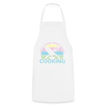 Just A Girl Who Loves Cooking Sous Gourmet Chef Co - Cooking Apron - white - Front - AI Model Male 185 dark (185cm)