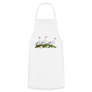 Geese - Cooking Apron - white - Front - AI Model Male 185 dark (185cm)