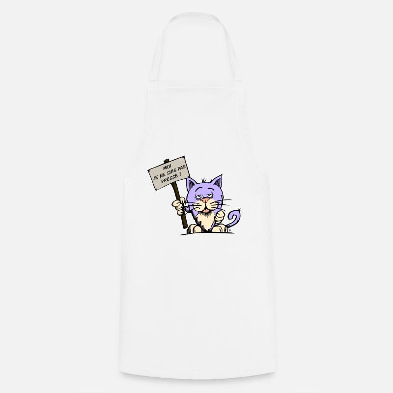 Moi , je ne suis pas pressé ! - Tablier de cuisine - blanc