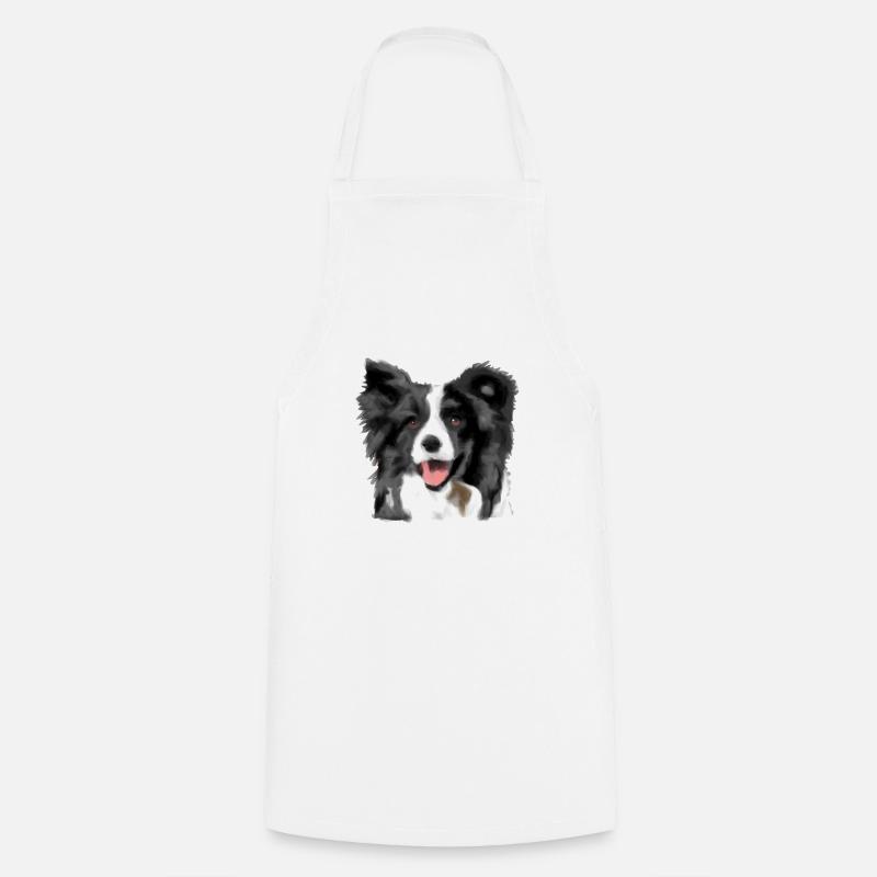 Border Collie - Cooking Apron - white