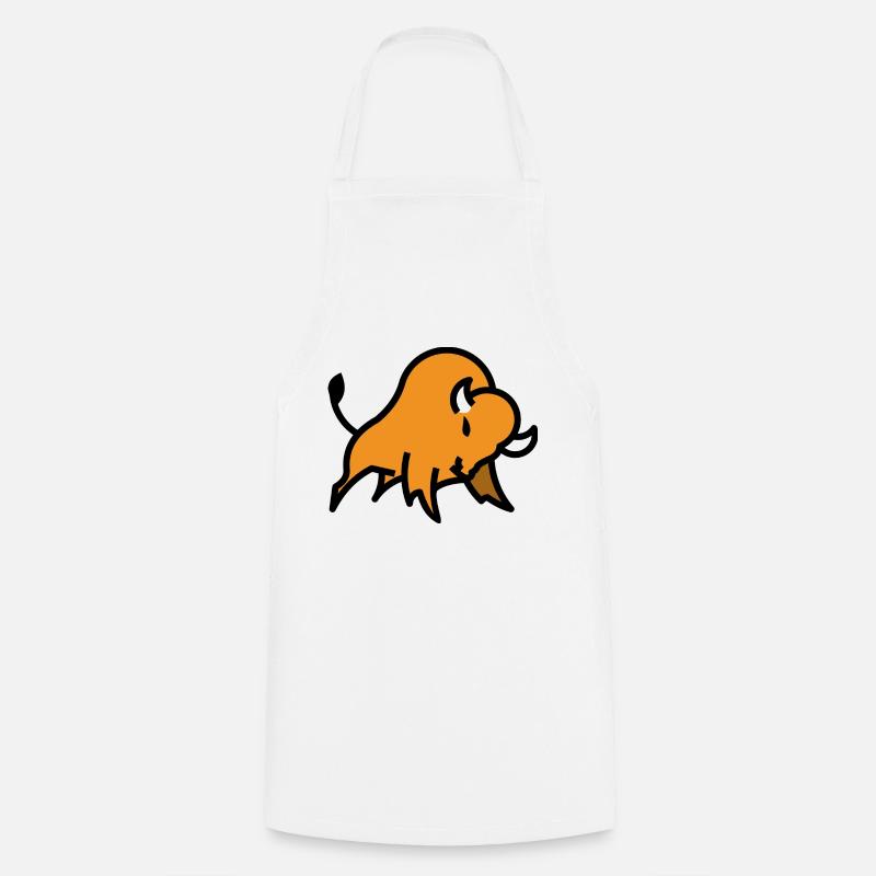 Logo du bison - Tablier de cuisine - blanc