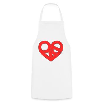 L’amour dans le cœur - Tablier de cuisine - blanc - Devant - AI Model Male 185 dark (185cm)