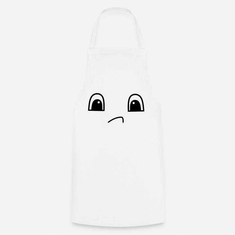 Cute sad face - Cooking Apron - white