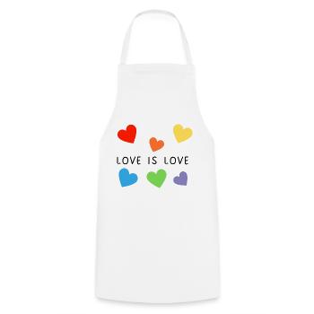 Love - Kochschürze - Weiß - Vorne - AI Model Male 185 dark (185cm)