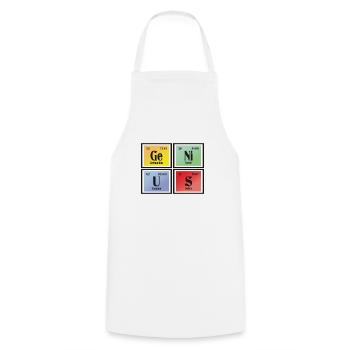 Genius | Periodic Table of Elements - Cooking Apron - white - Front - AI Model Male 185 dark (185cm)