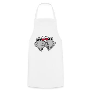 2 wine-drinking spirits - Cooking Apron - white - Front - AI Model Male 185 dark (185cm)