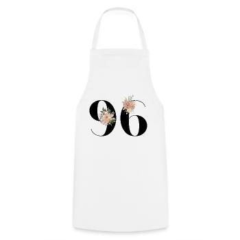 96th Anniversary Flowers (Gift of 96 years) - Cooking Apron - white - Front - AI Model Male 185 dark (185cm)