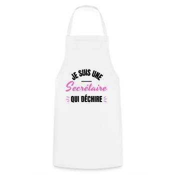 JE SUIS UNE SECRETAIRE QUI DECHIRE - Tablier de cuisine - blanc - Devant - AI Model Male 185 dark (185cm)