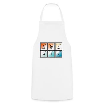 Alcoholic | Periodic Table of Elements - Cooking Apron - white - Front - AI Model Male 185 dark (185cm)