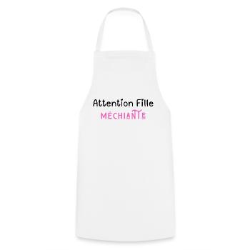attention fille méchiante - Tablier de cuisine - blanc - Devant - AI Model Male 185 dark (185cm)