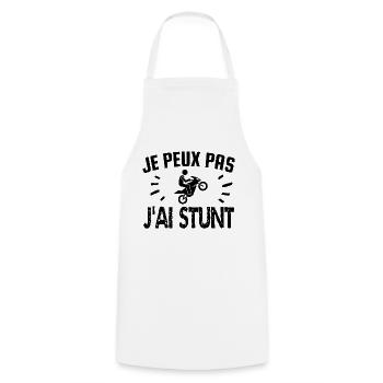 je peux pas j'ai stunt - Tablier de cuisine - blanc - Devant - AI Model Male 185 dark (185cm)