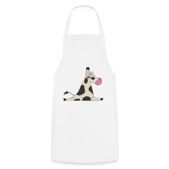 Cow Power Yoga Yoga Lover Gift Idea - Cooking Apron - white - Front - AI Model Male 185 dark (185cm)