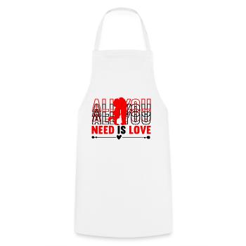 All You Need Is Love - Kochschürze - Weiß - Vorne - AI Model Male 185 dark (185cm)
