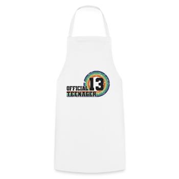 Adolescent officiel 13, cadeau cool 13e anniversaire - Tablier de cuisine - blanc - Devant - AI Model Male 185 dark (185cm)