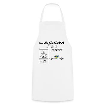 Lagom är bäst / Herz - Kochschürze - Weiß - Vorne - AI Model Male 185 dark (185cm)