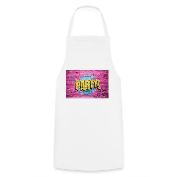 Party Disco Comic Stil Blase Graffiti Schriftzug - Kochschürze - Weiß - Vorne - AI Model Male 185 dark (185cm)