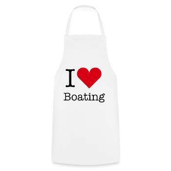 I Love Boating - Cooking Apron - white - Front - AI Model Male 185 dark (185cm)