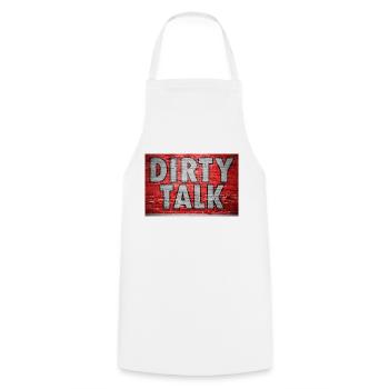 Dirty Talk Graffiti Ziegelsteinmauer - Kochschürze - Weiß - Vorne - AI Model Male 185 dark (185cm)