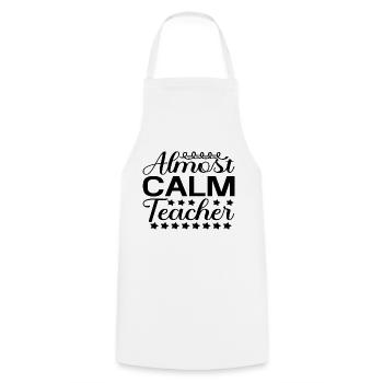 Professeur presque calme - Tablier de cuisine - blanc - Devant - AI Model Male 185 dark (185cm)