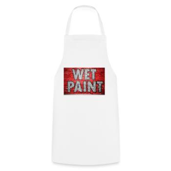 Wet Paint Brick Wall Graffiti - Cooking Apron - white - Front - AI Model Male 185 dark (185cm)