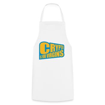 crypto is for virgins - Cooking Apron - white - Front - AI Model Male 185 dark (185cm)