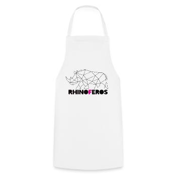 RhinoFeros le Rhino féroce - Tablier de cuisine - blanc - Devant - AI Model Male 185 dark (185cm)