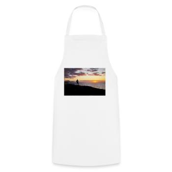 Man looks at the evening over the sea - Cooking Apron - white - Front - AI Model Male 185 dark (185cm)