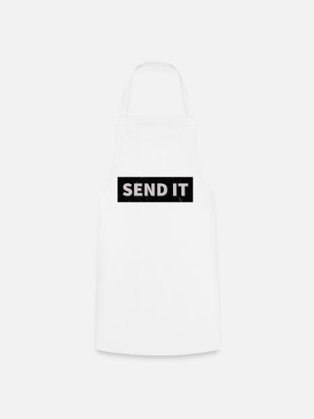 SEND IT Box Logo - Cooking Apron - white
