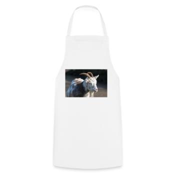Chèvre naine ou chèvre miniature Zwergziege - Tablier de cuisine - blanc - Devant - AI Model Male 185 dark (185cm)