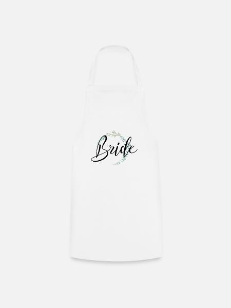 Bride Schriftzug mit schöner Umrandung - Kochschürze - Weiß