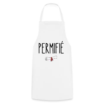 permifié - Tablier de cuisine - blanc - Devant - AI Model Male 185 dark (185cm)