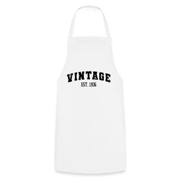 Vintage Est. 1936 87e anniversaire Hommes Femmes 87 ans - Tablier de cuisine - blanc - Devant - AI Model Male 185 dark (185cm)