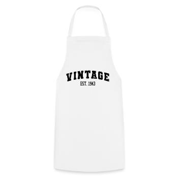 Vintage Est. 1943 80th Birthday Men Women 80 Years - Cooking Apron - white - Front - AI Model Male 185 dark (185cm)
