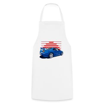 JDM MONSTER - Cooking Apron - white - Front - AI Model Male 185 dark (185cm)