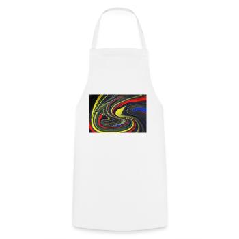 colorful swirls of color - Cooking Apron - white - Front - AI Model Male 185 dark (185cm)