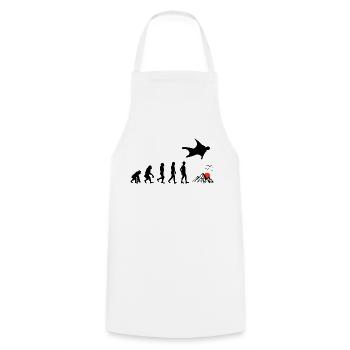 Wingsuit flying Base Jumping Skydiving Evolution - Cooking Apron - white - Front - AI Model Male 185 dark (185cm)